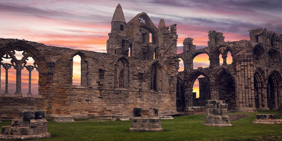 Taking in wild sea views and the Gothic ruins of Whitby Abbey