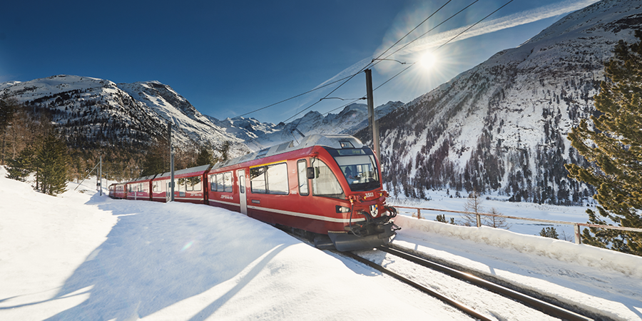 Journeying on Bernina Express to Poschiavo