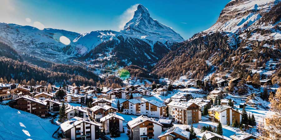 Viewing the Matterhorn from idyllic Zermatt